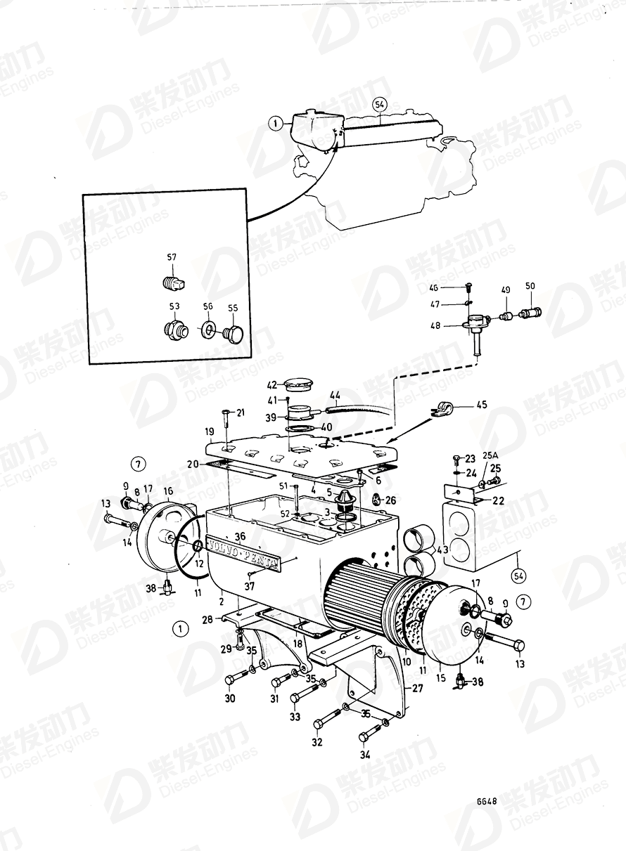 VOLVO Thermostat kit 875849 Drawing